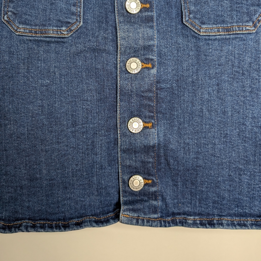 H&M Girls Kids Button Up A Line Blue Casual Mini Jean Skirt Size 10-11 Years - Picture 7 of 16